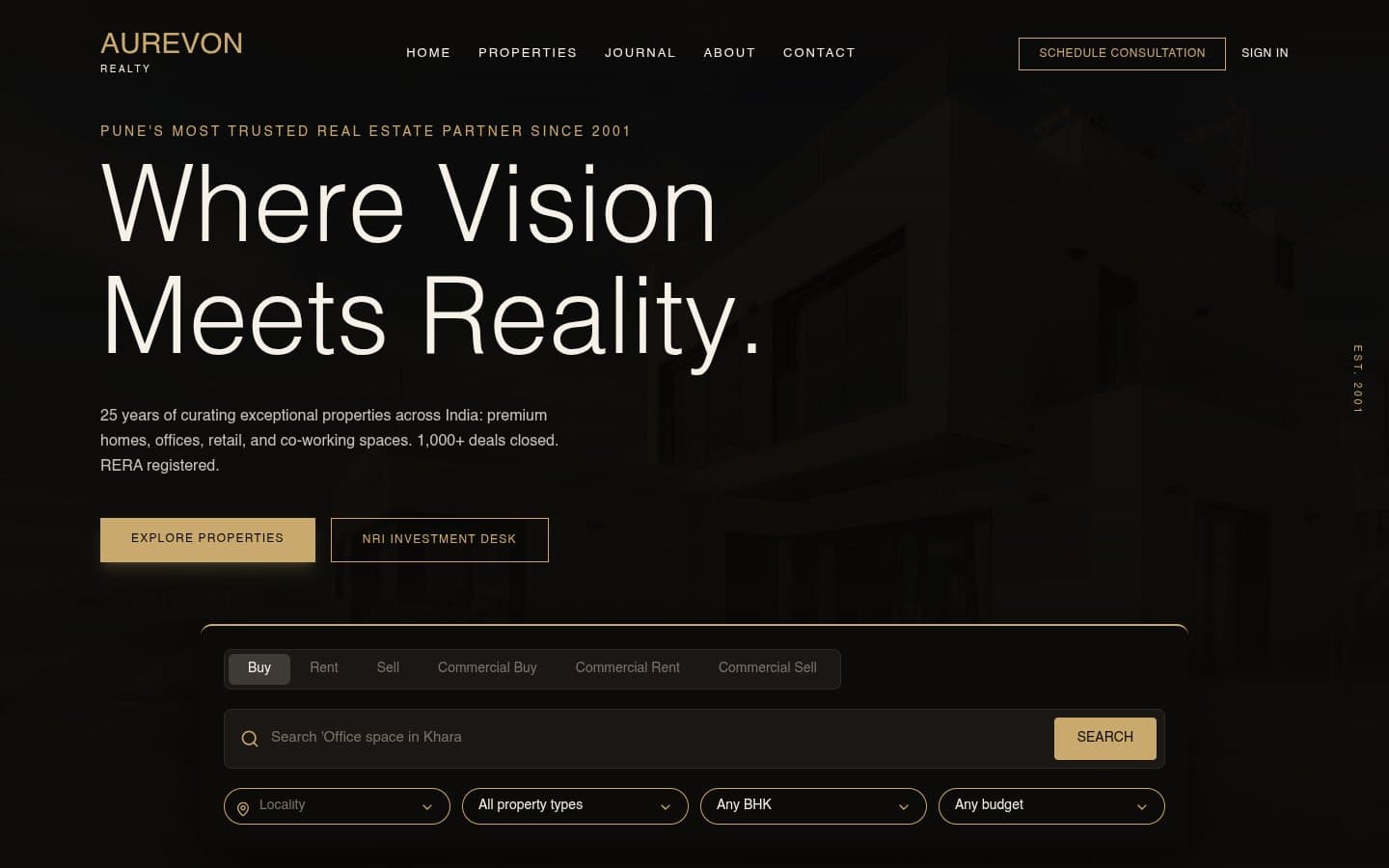 Aurevon Realty website