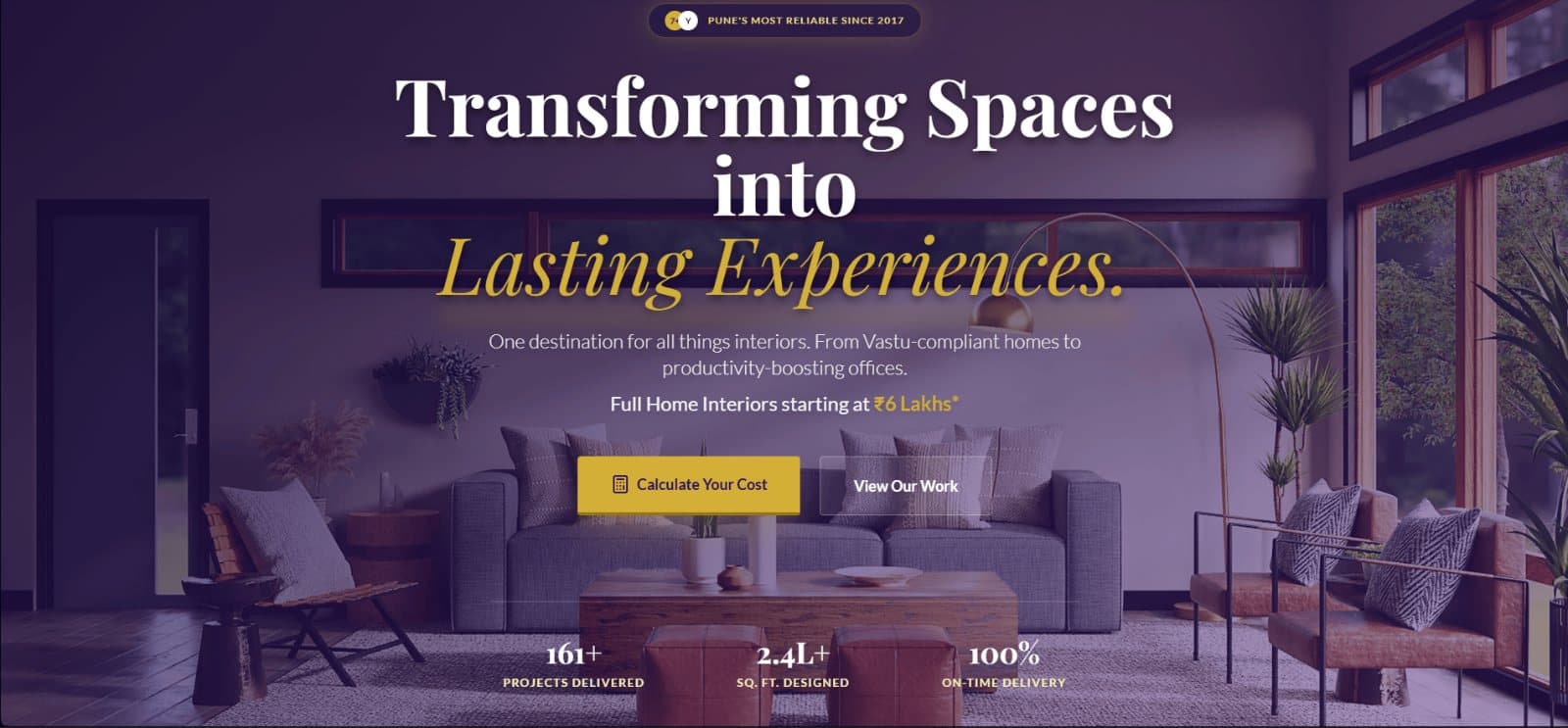 Homepage of the Urbanline Interiors website